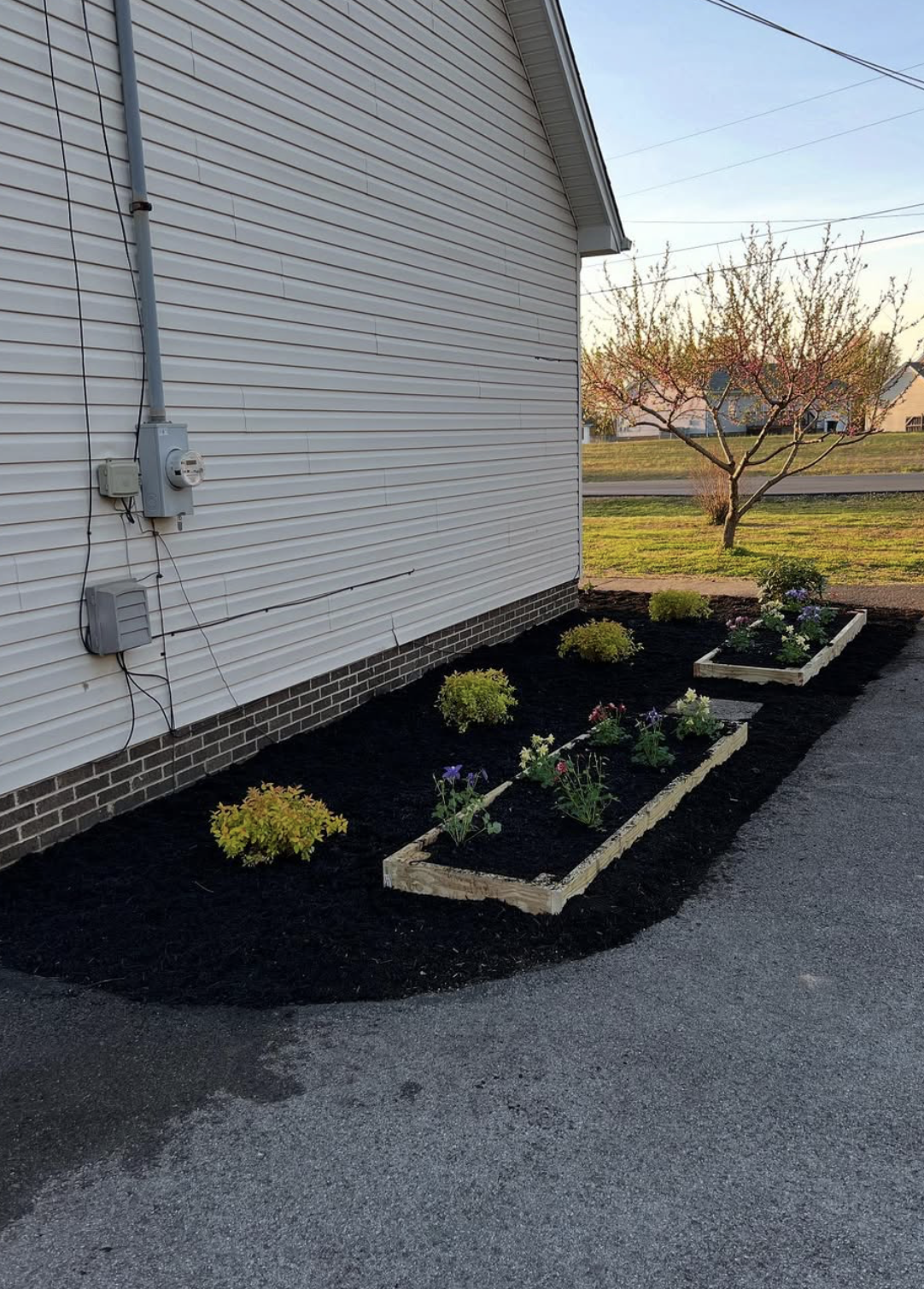 Raised flower bed installation